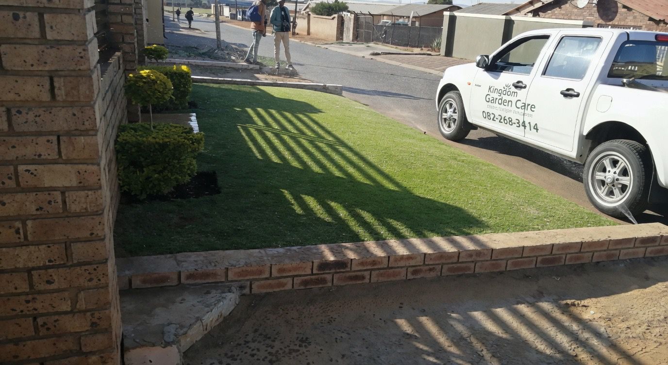 Clean patio and organized yard